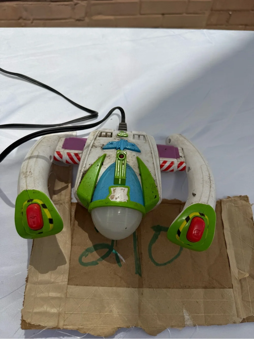 Green and White VR-Style Motion Controller Accessory